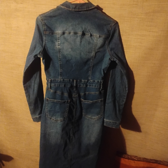 Denim Button Up Fitted Dress - Picture 3 of 3